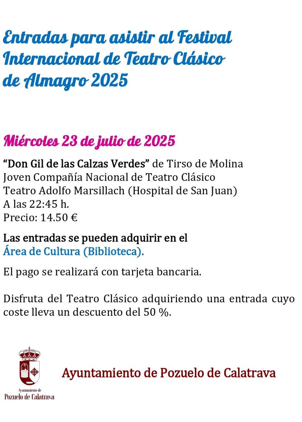 Teatro en Almagro "Don Gil de las Calzas Verdes"