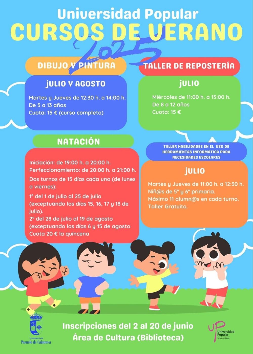 Cursos de Verano de la Universidad Popular julio y agosto